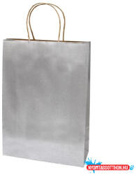 Creative Dísztasak CREATIVE Classic Simple XL 31x42x11 cm kraft egyszínű ezüst sodort füles