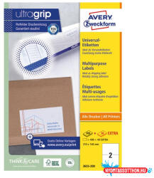 AVERY Etikett AVERY 3655-200 210x148 mm fehér univerzális 440 címke/doboz 200+20 ív/doboz