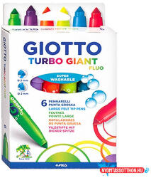 GIOTTO Filctoll GIOTTO Turbo Giant fluo vastag 7, 5mm akasztható 6 darabos