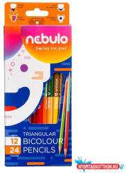 Nebulo Színes ceruza NEBULO kétvégű háromszögletű 12 darabos