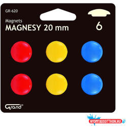 GRAND Táblamágnes GRAND 20mm 6 darabos vegyes színű