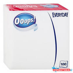 Ooops! Szalvéta OOOPS! Everyday 1 rétegű 100 lapos 33x33 cm fehér
