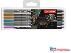 STABILO Filctoll STABILO Pen 68 metallic 6 darabos