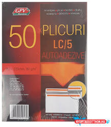 GPV Boríték GPV LC/5 öntapadós bélésnyomott 162x229mm 50 darabos