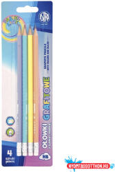 Astra Grafitceruza ASTRA PEN Pasztell háromszögletű radíros HB 4 db/bliszter