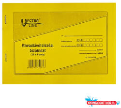 VECTRALINE Nyomtatvány anyagkivételezési bizonylat VECTRALINE A/5 fekvő 25x4 lapos 8 tételes