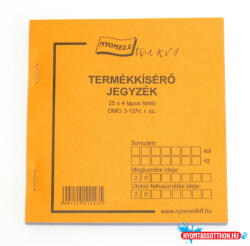  Nyomtatvány termékkisérő jegyzék 25x4 példányos
