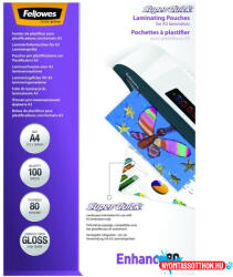 Fellowes Lamináló fólia FELLOWES A/4 SuperQuick 80 mikron fényes 100/csom - nyomtassotthon