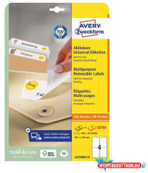 AVERY Etikett AVERY L4733REV-25 99, 1x139 mm univerzális visszaszedhető 30 lapos