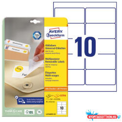 AVERY Etikett AVERY L4744REV-25 96x50, 8mm univerzális 250 címke/doboz 25 ív/doboz
