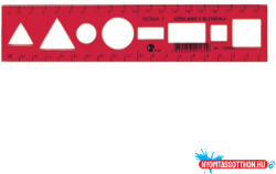 Optima Sablon vonalzó OPTIMA piros 20cm