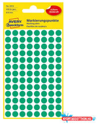 AVERY Etikett AVERY 3012 jelölőpont 8mm zöld 416 darabos