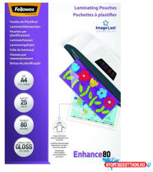 Fellowes Lamináló fólia FELLOWES A/4 80 mikron fényes 25/csom