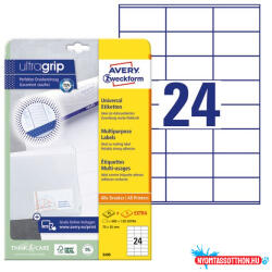 AVERY Etikett AVERY 3490 70x36 mm fehér univerzális 720 címke/doboz 30 ív/doboz