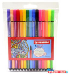 STABILO Filctoll STABILO Pen 68 10+5 darabos neon készlet