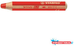 STABILO Színes ceruza STABILO Woody 3in1 hengeres vastag piros