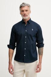 U. S. Polo Assn U. S. Polo Assn. férfi ing pamuttal LINEN BLEND LS - sötétkék S
