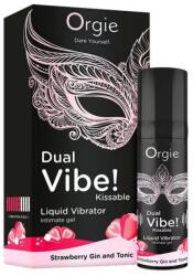 Orgie Gel intim comestibil cu efect vibrator Orgie Dual Vibe! Strawberry Gin & Tonic, nivel 6 (69-17540)