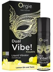 Orgie Gel intim comestibil cu efect vibrator Orgie Dual Vibe! Lemon Gin & Tonic, nivel 5 (69-17557)
