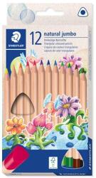 STAEDTLER Színes ceruza készlet, háromszögletű, vastag, STAEDTLER Noris® natural jumbo 1280N , 12 szín (1280N C12) - kellekanyagonline