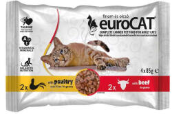 Eurocat Pouch Szószban Duo 4x85g Szárny+marha
