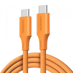 UGREEN Cablu Date si Incarcare USB-C - USB-C UGREEN L502, 100W, 1m, Portocaliu - gsmboutique