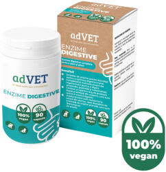  ADVET ADVET Enzime Digestive, supliment sistem digestiv câini, capsule ADVET Enzime Digestive, XS-XL, supliment sistem digestiv câini și pisici, flacon, 90 capsule