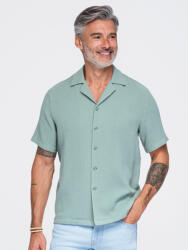 Ombre Clothing Мъжка муселинена риза с кубински яка - пастелно зелен V3 OM-SHSS-0223 Ombre Clothing Ombre Clothing | Zelen | МЪЖЕ | S