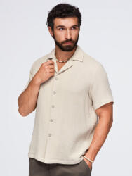Ombre Clothing Мъжка муселинена риза с кубински яка - бежов V1 OM-SHSS-0223 Ombre Clothing Ombre Clothing | Bezhov | МЪЖЕ | S