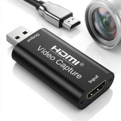Prestige Charge Placă captură video HDMI la USB 3.0, PRESTIGE CHARGE, 1080P Full HD 60FPS, Plug and Play fără drivere, captură gaming live streaming, compatibil Windows Mac Linux, Negru
