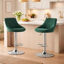 ARTOOL Set 2 scaune bar Artool Kast, rotative, catifea verde, reglabile (3768_1-S2)