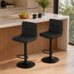 ARTOOL Set 2 scaune bar Artool Prot, rotative, catifea neagra, reglabile (3771_1-S2)