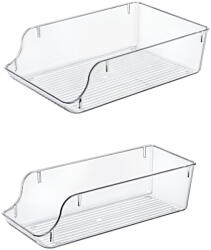ginzamaison Set 2 Organizator Frigider si Camara, dimensiuni mari (36x15x10cm, 36x23.5x10cm), Transparent, Acril (GNZ-EP-630-631)