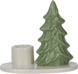 Home Styling Collection Karácsonyi gyertyatartó, 10 x 8 cm, zöld-fehér