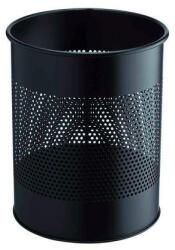 DURABLE Fém szemeteskuka, 15 literes, perforációval, fekete