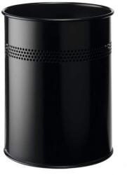 DURABLE Fém szemetes, 15 literes, részleges perforációval, fekete