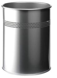DURABLE Fém szemetes, 15 literes, részleges perforációval, ezüst színű