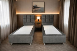 INFINIZA Szállodai Springbox Szürke Ágykeret(BFV 27 Szín) - Kárpitozott Boxspring 180x200 cm - pepita