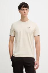 Aeronautica Militare férfi pamut póló - bézs M - answear - 26 990 Ft