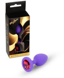MyLove Plug anal MyLove Toys Jewellery Purple Silicone, silicon mov, bază cu diamant decorativ, marimea S (64-00082ML)