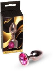MyLove Plug anal MyLove Toys Jewellery Red Gold, oțel inoxidabil, bază cu diamant decorativ, culoarea Roz (64-00108ML)