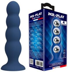 Mr. Play Plug anal cu 4 bile din oțel inoxidabil MR. Play, silicon lichid, ventuză (BI-040213-MR)
