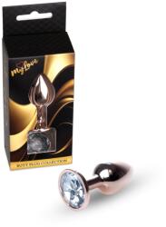 MyLove Plug anal MyLove Toys Jewellery Red Gold, oțel inoxidabil, bază cu diamant decorativ, culoarea Transparent (64-00112ML)