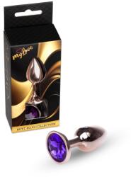 MyLove Plug anal MyLove Toys Jewellery Red Gold, oțel inoxidabil, bază cu diamant decorativ, culoarea Mov (64-00110ML)