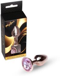 MyLove Plug anal MyLove Toys Jewellery Red Gold, oțel inoxidabil, bază cu diamant decorativ, culoarea Rose Gold (64-00107ML)
