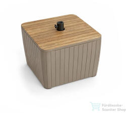 Keter Deco Luzon műrattan napernyőtartós kerti asztal kőrisfa-cappuccino 271473 (271473)