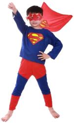 DEPOX Costum Superman pentru copii, albastru, 120-130 cm, 7-9 ani (2216) Costum bal mascat copii