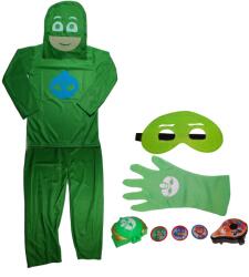 DEPOX Set costum Eroi in Pijamale si accesorii, Sopi Greg, verde, 3-5 ani, 100-110 cm (2220) Costum bal mascat copii
