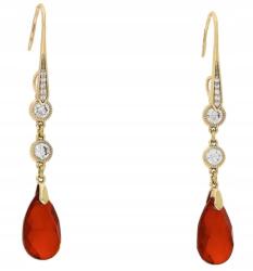 Xuping Függő fülbevaló aranyozott Swarovski Siam Crystal Acél 316 L (90047)