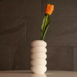 GloboStar Vază Decorativă Ceramică Artificial Garden Nouveau Alb 21293 8x8x16cm 1buc (21293)